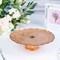 ROSE GOLD 14" Round Glass CAKE STAND Scalloped Edge Cupcake Holder